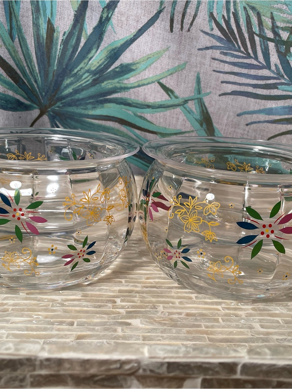 Temptations Dips on Ice Bowls with Multicolor Floral Motif
